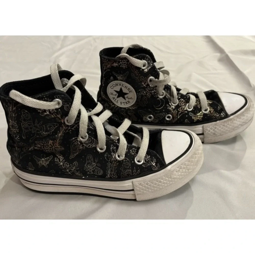 Converse YOUTH CTAS‎ Lift Butterfly Sneakers/Shoes size 13 Black/metallic Design